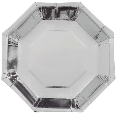 FIESTAS GUIRCA | 6 Disposable Silver Plates (9 in) - Table Decoration for Graduation Parties and Celebrations - Ideal for Stylish Events - Silver