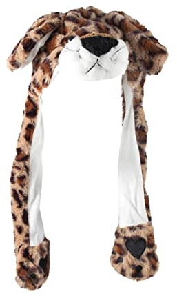 Alsino Wackelohr Mütze Leopard mit beweglichen Ohren Premium Wackelohren Qualität - Hasenohren Muetze Kinder Erwachsene ohne LED