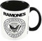 Pyramid International The Ramones Tasse in Geschenkbox (schwarz-weißes Logo-Design), 325 ml, Keramik, weiße Tasse, schwarze Innenseite, schwarzer Griff – Offizielles Merchandise-Produkt