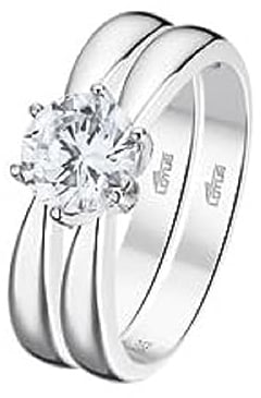 Lotus Ring Silber Ring Frau Solitär.ALNZ LP3509-3/112 Marke, Einheitsgröße, Metall, Kein Edelstein