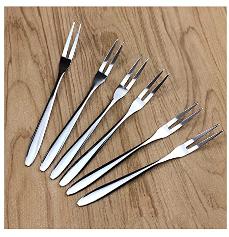 Yurosiay Lot de 12 Mini Fourchettes à Fruits en Acier Inoxydable Poli Brillant - Fourchettes à Dessert, Cocktail, Dîner - Pour la Maison, le Restaurant ou l'hôtel