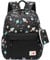 mygreen Kinderrucksack Jungen Kindergartentasche, Süßer leichter Wasserabweisend Vorschule Rucksack Daypack Schultasche mit Brustgurt Raketen Schwarz
