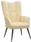 vidaXL Relaxsessel, Sessel mit Stahlgestell, Relaxstuhl Polsterstuhl mit Armlehne, Fernsehsessel Polstersessel Wohnzimmer, Modern, Cremeweiß Samt