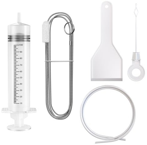 Fridge Drain Hole Cleaning Tool, 5 Pcs, Refrigerator Drain Hole Cleaning Tool Kit, Fridge Cleaning Syringe Kit, Refrigerator Pipe Cleaning Brush, Fridge Drain Hole Cleaning Kit, Fridge Syringe