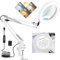 Kevsuvqin Lupe mit Licht und Ständer, 10X LED Lupenleuchte mit Klemme, LED Lupenlampe mit 3 Farbmodi Dimmbare, Lampe mit Lupe für handwerkliche Reparaturen & Nahaufnahmen, Tischlupe mit Beleuchtung