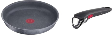 Lagostina Ingenio Mineralis Green Padella Ø 28 cm, Padella in Alluminio 100% Riciclato, per Gas & Ingenio Induction Manico Rimovibile Resistente fino a 10 kg, Fissaggio Sicuro a 3 Punti
