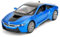 TGRCM-CZ 1/32 BMW I8 Modellauto, Zink Legierung Pull Back Spielzeugauto mit Ton und Licht für Kinder Jungen Mädchen Geschenk (blau)