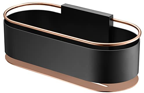 Imex Seifenschale zur Wandmontage, multifunktional, für Seifenschale vorne, Anga, Mattschwarz, Roségold