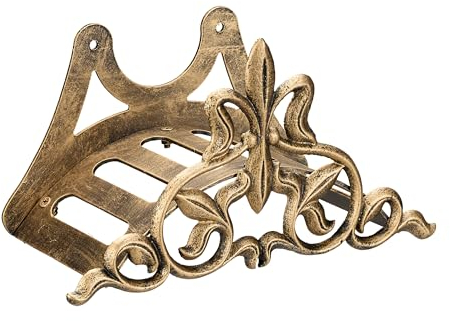 Relaxdays Water Hose Holder, Cast Iron, Antique-Looking Design, Wall-Mounted, Garden Shed, HWD: 16 x 29 x 14 cm, Bronze, Cotton, 2.5 x 1.2 x 1.2 cm