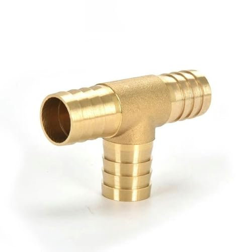 YUTBG Copper Pagoda Connector Fittings Air Fuel Water Pipe Brass Pipe Fitting Barbed Joint Fitting Adapter for 4mm 5 6 8 10 12-10pcs-T-3-way-6mm-10mm