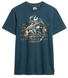 Superdry Herren Tokyo T-Shirt mit Grafik Flaschenblau XXL