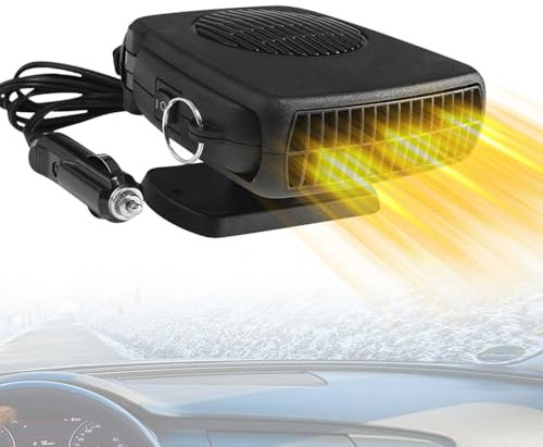 Mineup Portable Car Heater, 12V 150W Winter Car Defroster Kit, Portable Auto Heater, 2 in 1 Heating & Cooling Car Heater Defroster, Plug-in Cigarette Lighter Heater Winter Car Kit for Small Vehicles