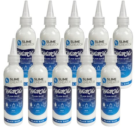 Slime Creator - Plain Base Glue - White Glue, 180ml Bottle, Safe & Tested, Versatile for DIY Slime Making (Pack of 10)