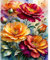 Wenfdrtr Malen Nach Zahlen Erwachsene Blumen- Flower Paint by Numbers Adult, Flowers Painting by Numbers, Blume Ölgemälde Bastelset Erwachsene für Kunsthandwerk Geschenk 40x50 cm (Ohne Rahmen)