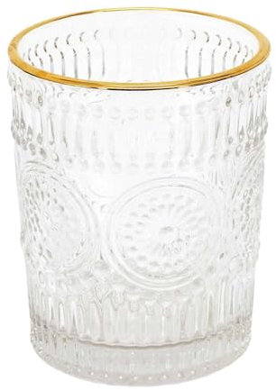 HOME DECO FACTORY, KA5064, Verre élégant avec liseré doré, idéal pour Cocktails et verrines, Design raffiné et Moderne, Parfait pour Toutes Les Occasions, 25 cl, Or, Transparent