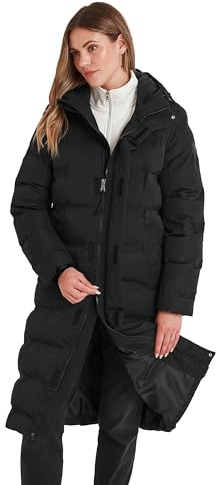 TOG24 Glaston Womens Insulated Jacket Puffer Long-Length Water-Repellent | Coat, Quilted, DWR coating, Recycled fabric, 4-way stretch, Zip pockets, Toggle adjusters, Hiking, Running, Winter, Hood