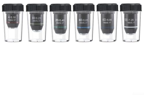 Achromatische Objektivlinse, biologisches Mikroskop, achromatische Objektive, 160 mm, Schwarz, 4X/10X/20X/40X/60X/100X (40X)