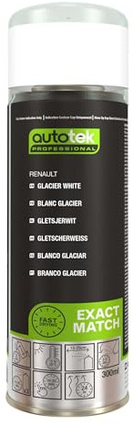 Autotek Professional Exact Match Car Spray Paint, Renault Glacier White Aerosol Spray 300 ml