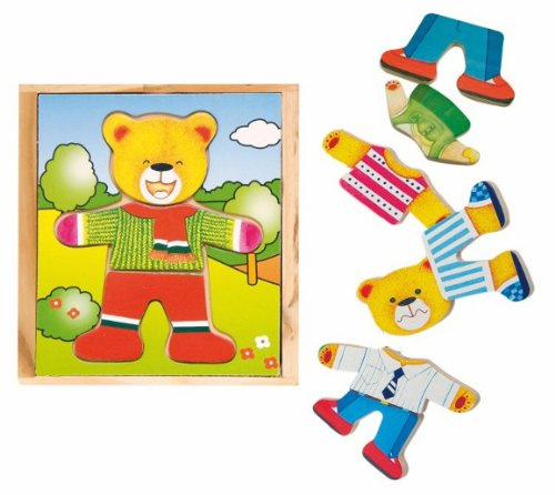 alles-meine.de GmbH Woody 90010 Puzzle hölzernes Ankleide Bär