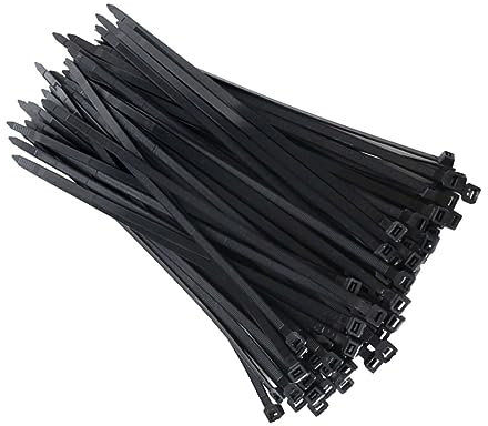SECFOU Strong Sturdy 250 Pcs Black Cable Ties Self-Locking Ultra Thin Curved Tip Non-Slip Cable Wrap for Home Office Travel