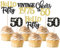Xsstarmi 24 Pack 50th Birthday Cupcake Toppers Black Gold Glitter 50 Hello Fifty Vintage 1975 Cupcake Picks Cheers to 50 Cake Decorations for 50 Fabulous Happy 50th Birrthday Party Supplies