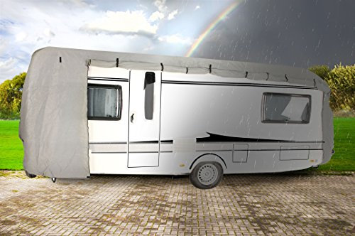 CAPA® Wohnwagen Schutzhülle als Schutzhülle Garage Schutzdach Abdeckung grau 03 - L 600 x B 250 x H 240