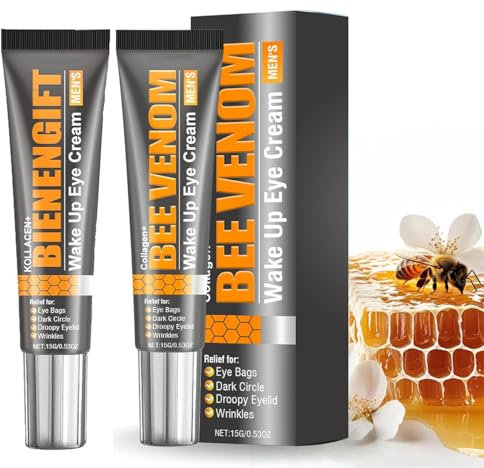 2Stück Collagen Bee Venom Wake up Eye Cream for Men, Bienengift Augencreme,Bee Venom Augencreme,Bienengift Wake Up Augencremes,gegen falten, augenringe,Tränensäcke und Schwellungen