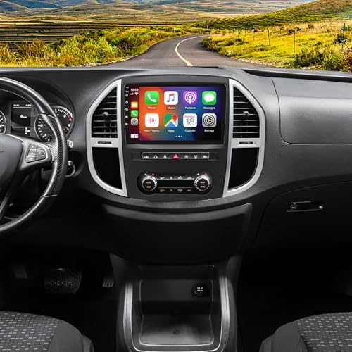 4+64G Android 14 Autoradio für Mercedes Benz Vito 3 W447 2014-2020 10 Zoll Radio GPS Navigation mit CarPlay Android Auto, Bluetooth, WiFi, FM/RDS, SWC, Mirror Link + AHD Rückfahrkamera