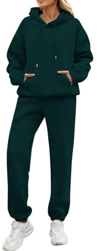 SCBFDI Regalo Mujer Deportista, Chandal Niña Conjuntos Deportivos Mujer Trajes Vestir Elegante Ropa de Caza Dama Conjunto Sudadera con Capucha para Deportiva Talla Grande Verde S