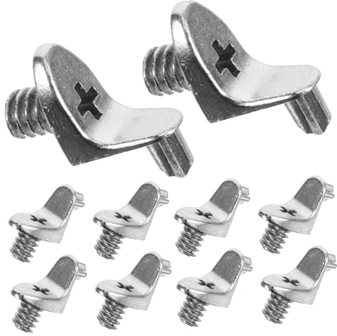 Hemobllo 10 pezzi Reggipiani in Lega Spessa con Supporto Angolo per Mensole e Armadi per Ripiani Libreria e Separé Pin di Fissaggio Robusto e Durevole