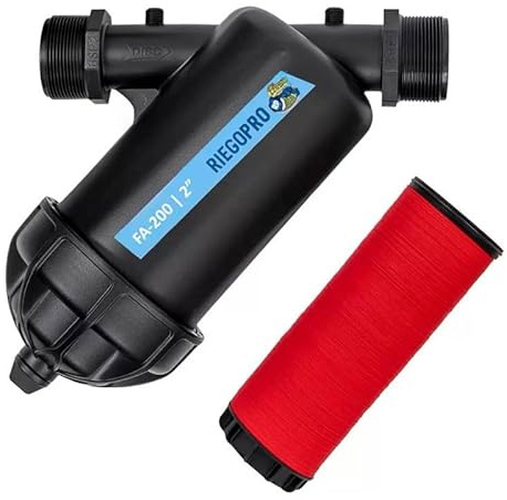Riegopro - Filtro ad anelli RIEGOPRO per irrigazione a goccia e sistemi di irrigazione - elevata capacità di ritenzione di particelle, facile pulizia, ideale per giardini e orti (2 per tubi da 63 mm)