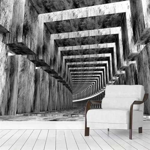 Grau Architektur Geometrie Erweiterung Raum 3D Tapeten Tapete Luxus Home Esszimmer Fototapete Effekt Wohnzimmer Schlafzimmer Kinderzimmer-430cm×300cm