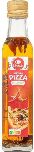 CARREFOUR CLASSIC' - Huile de Colza Aromatisée aux Piments et Plantes Aromatiques pour Pizza - la bouteille de 25cL - Le Lot De 4