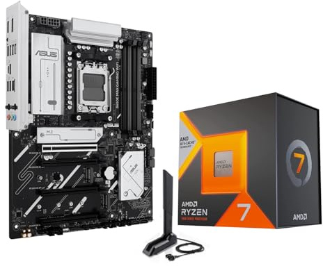 MICRO CENTER AMD 7800X3D Processor with ASUS B650E MAX Gaming Motherboard | CPU Motherboard Combo, Ryzen 7, AM5, DDR5, PCIe 5.0, 3X M.2 Slots, Wi-Fi 6E, HDMI, USB 10Gbps Type-C, BIOS Flashback, ATX