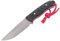 ELECTROPOLIS Cuchillo de Caza Muela Husky HUSKY-10M, cachas micarta Negra 3D, Enterizo, tamaño Total 21 cm, con Funda de Piel Negra + Tarjeta Multiusos de Regalo