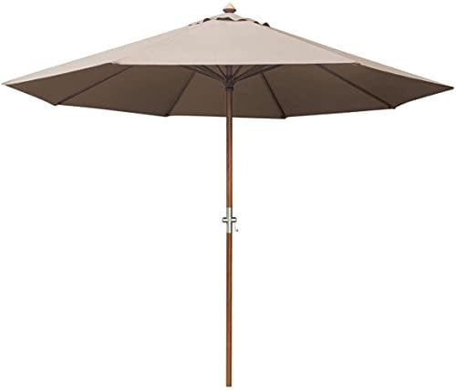 Proloisirs Parasol en bois 350 cm avec manivelle June