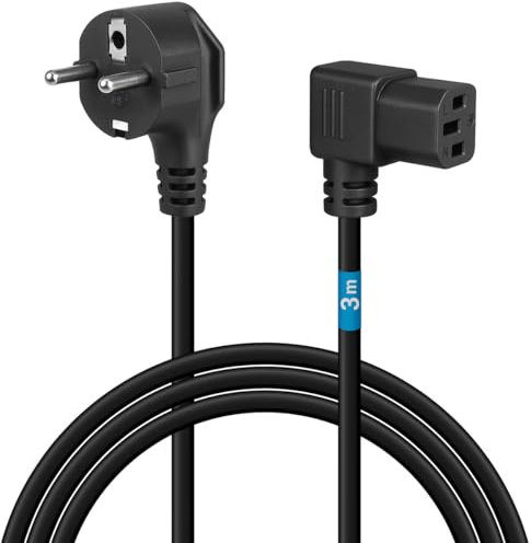 Waytex 51109 Cordon d'alimentation secteur coudé 3.00 m noir