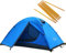 Outdoor-Zelt für 2 Personen, 4 Jahreszeiten, Camping, Rucksackreisen, Zelte mit Tragetasche, tragbar, einfach einzurichten, leicht, kompaktes und langlebiges Design, Wanderzelt (blau-2 Personen)