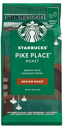 Café Starbucks Pike Place, torréfaction moyenne, café torréfié, doux, note chocolatée, grains entiers, 200g