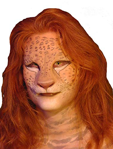 Löwen-Maske aus Latex - hautfarben - ungeschminkt - Latex-Applikation mit Hautkleber - Special-Effect Kostüm-Zubehör - Make-Up für Halloween, Karneval & Horror-Party