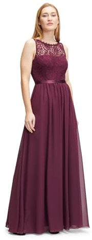 Vera Mont Damen Abendkleid mit Spitze 36, Shiny Bordeaux