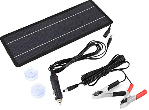 Chargeur de Batterie Solaire 12V Chargeur de Batterie Solaire Voiture Chargeur de Batterie Solaire Panneau Solaire monocristallin Chargeur avec Ventouse Peut être installé sur Le Pare-Brise