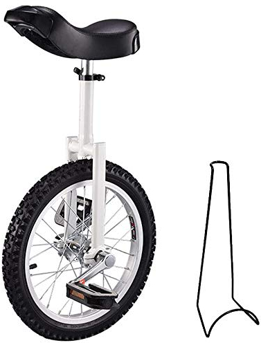 L&WB Einrad Kinder Einrad Höhenverstellbar Unicycle Fahrrad 16 Zoll 18 Zoll 20 Zoll Mit Fahrradständer Und Montagewerkzeugen Beträgt Die Maximale Belastung 150 Kg,Weiß,16 inches