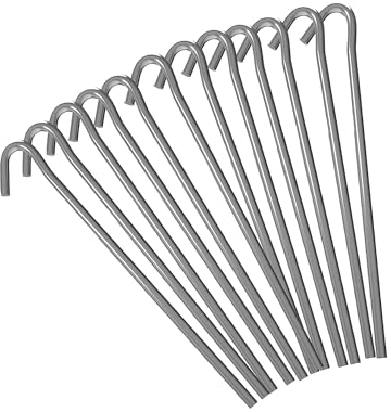 Green Haven Picchetti per tenda resistenti, confezione da 50 picchetti da 22,9 cm, in acciaio zincato, resistenti alla ruggine, per campeggio, gazebo, escursioni e attività all'aperto