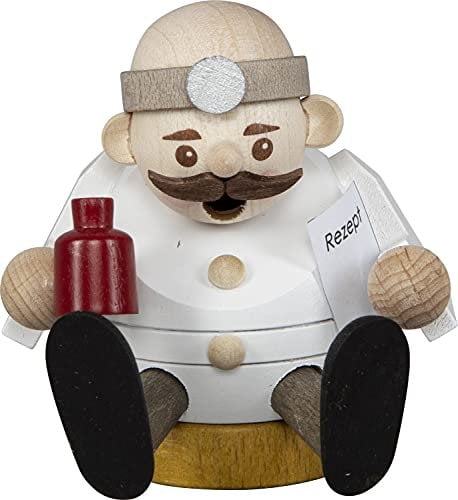 SAICO Mini Räucherfigur - Arzt sitzend - Höhe von 8 cm - EIN charmantes Stück traditioneller Handwerkskunst - liebevoll gestaltete Räucherfigur - kompakt und dennoch detailreich - Made in Germany