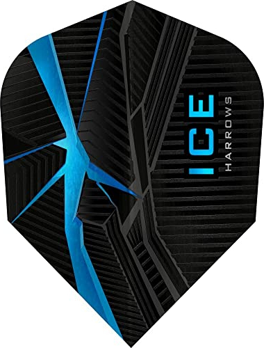 Harrows Ice Recut Dart-Flights, 100 Mikron, 5 Sets mit 3 Flights, Standard Nr. 6, Aqua Blue
