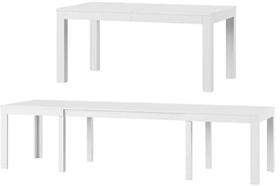 MPS groß praktisch Tisch Torino 160-300x90x76cm Weiß Matt 4-12 Personen Esstisch mit ausziehbarer Tischplatte auf 300 cm
