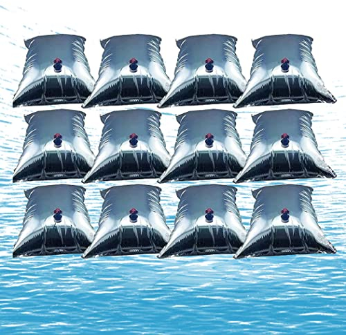 0℃ Outdoor 12pcs Wasserbeutel Wassersack, Faltbarer Wasserkanister mit Hahn, Bib Steriler Notwasserbeutel, Notfallvorsorge Beutel, Wassertank für Wandern Camping Trinkwasserkanister,12x3L