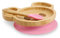 BIOZOYG Bambus-Teller-Set Maus I Saugnapf-Teller mit Löffel - FSC-zertifiziert I süßes Bambus Holz-Schüssel-Set Kleinkind - Kinder-Teller & Snack-Schale I Baby Bambus-Geschirr pink