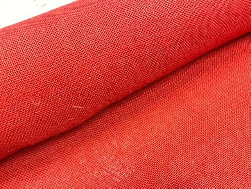 textil pertex Jute-Stoff, Jute-Stoff, Sackstoff, Bastelstoff, Dekostoff, Meterware, 1 Meter x 150 cm, Rot